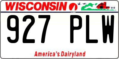 WI license plate 927PLW