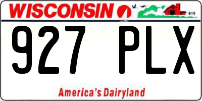 WI license plate 927PLX