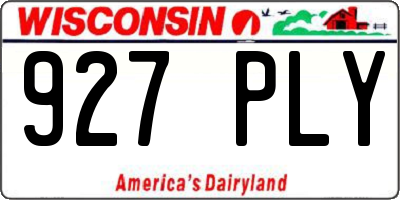 WI license plate 927PLY