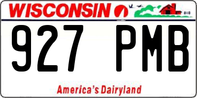 WI license plate 927PMB