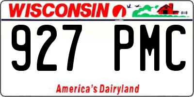 WI license plate 927PMC