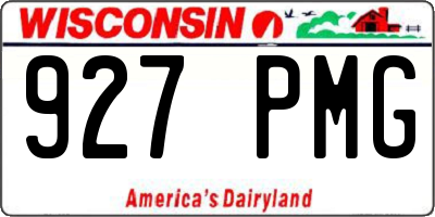 WI license plate 927PMG