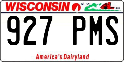 WI license plate 927PMS