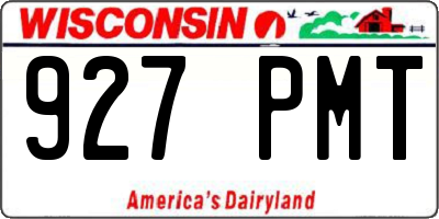 WI license plate 927PMT
