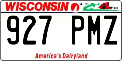 WI license plate 927PMZ