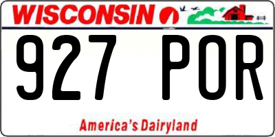 WI license plate 927POR
