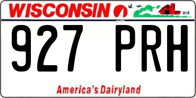 WI license plate 927PRH