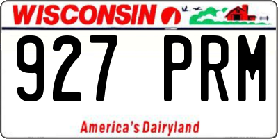 WI license plate 927PRM