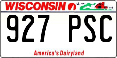 WI license plate 927PSC