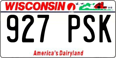 WI license plate 927PSK