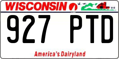 WI license plate 927PTD