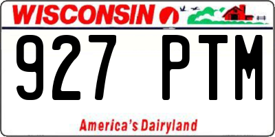 WI license plate 927PTM