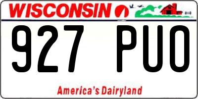 WI license plate 927PUO