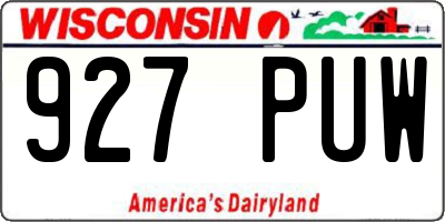 WI license plate 927PUW