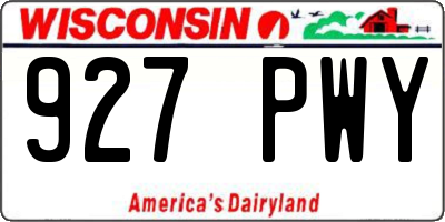 WI license plate 927PWY