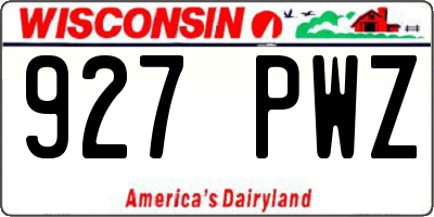 WI license plate 927PWZ