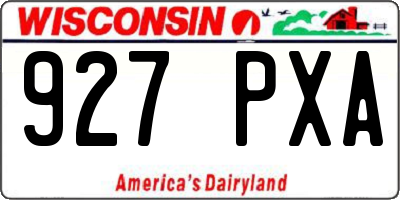 WI license plate 927PXA