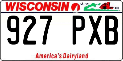 WI license plate 927PXB