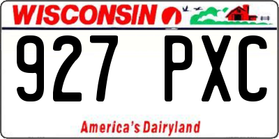 WI license plate 927PXC