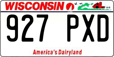 WI license plate 927PXD
