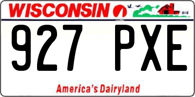 WI license plate 927PXE