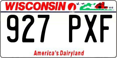 WI license plate 927PXF