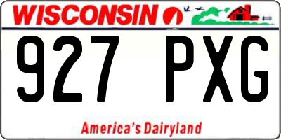 WI license plate 927PXG