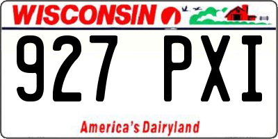 WI license plate 927PXI