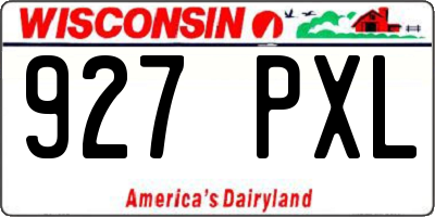 WI license plate 927PXL