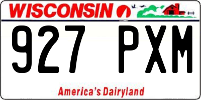 WI license plate 927PXM
