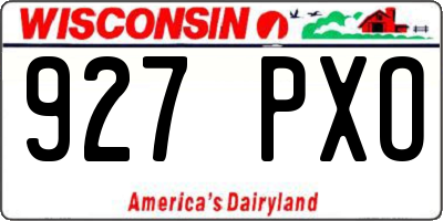 WI license plate 927PXO