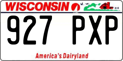 WI license plate 927PXP