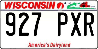WI license plate 927PXR