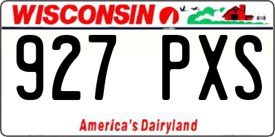 WI license plate 927PXS