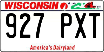 WI license plate 927PXT