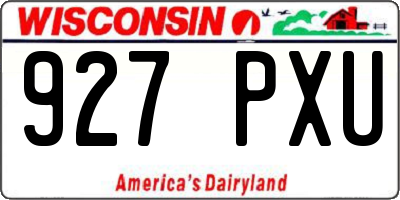 WI license plate 927PXU