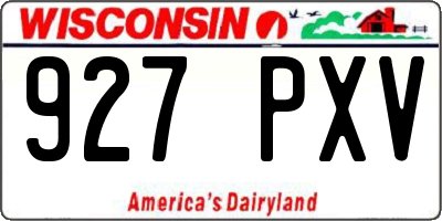 WI license plate 927PXV