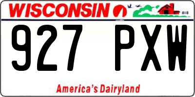 WI license plate 927PXW