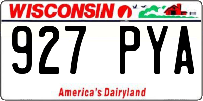 WI license plate 927PYA