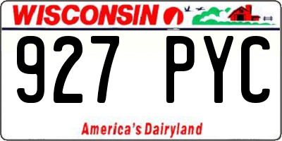 WI license plate 927PYC