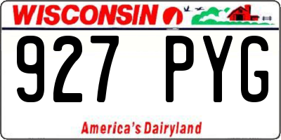 WI license plate 927PYG