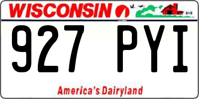 WI license plate 927PYI