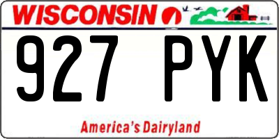 WI license plate 927PYK