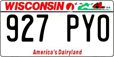 WI license plate 927PYO