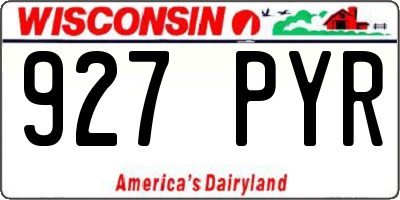 WI license plate 927PYR