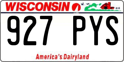 WI license plate 927PYS