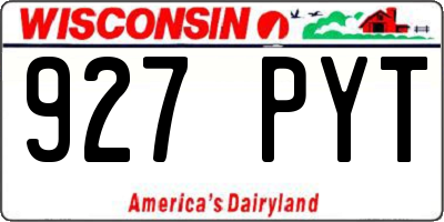 WI license plate 927PYT