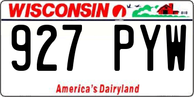 WI license plate 927PYW
