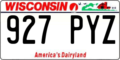 WI license plate 927PYZ