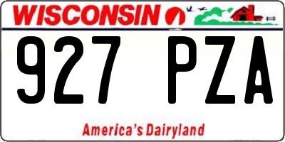 WI license plate 927PZA